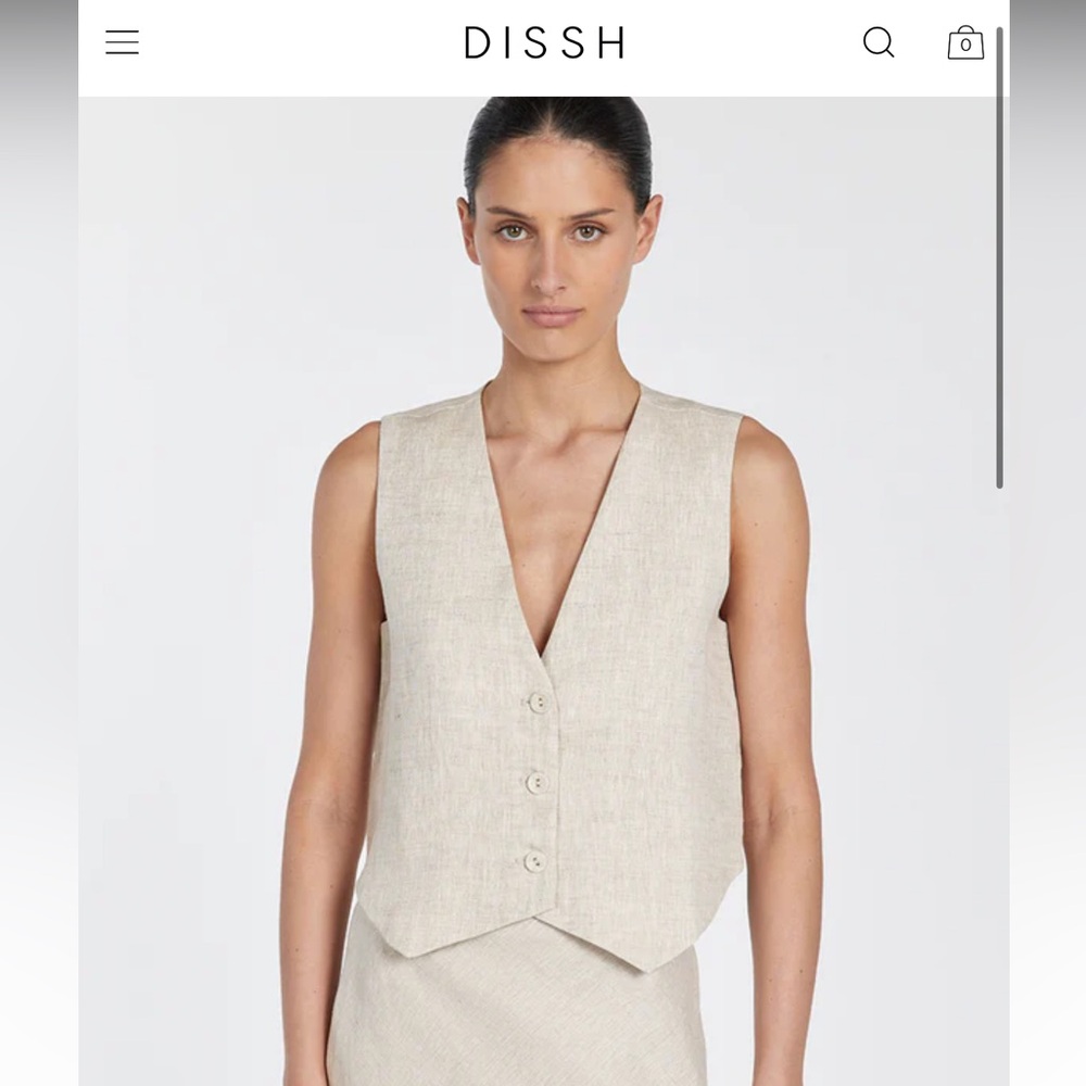 Dissh linen vest, size US 2
